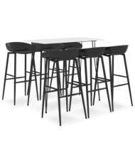 Ensemble de bar 7 pcs Blanc et noir | Mobilier & Déco