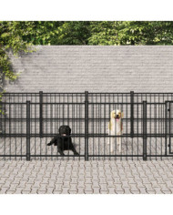 Chenil d'extérieur pour chiens Acier 15,02 m² | Mobilier & Déco