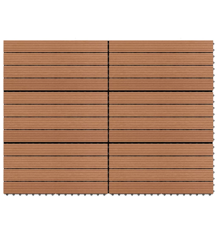Dalles WPC 60x30 cm 6 pcs 1m² Marron | Mobilier & Déco