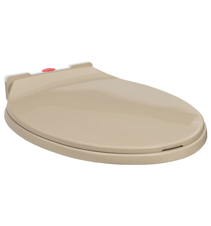 Siège de toilette à fermeture en douceur Beige Ovale | Mobilier & Déco