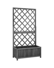 Jardinière à treillis jardin Noir 70x30x135 cm Bois de sapin | Mobilier & Déco