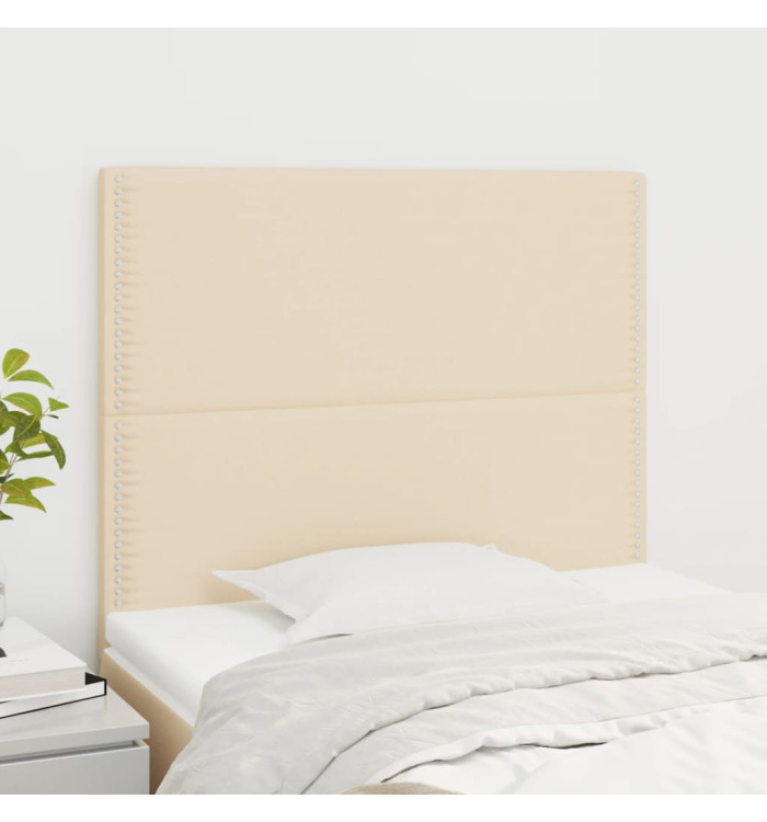 Têtes de lit 2 pcs Crème 100x5x78/88 cm Tissu | Mobilier & Déco