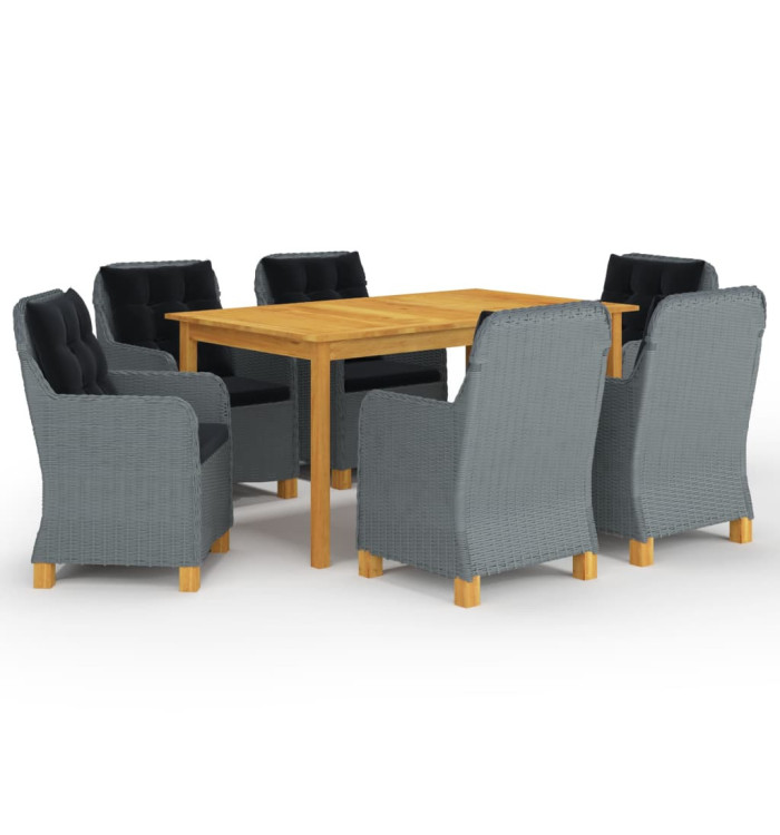 Ensemble à manger de jardin 7 pcs Gris clair | Mobilier & Déco
