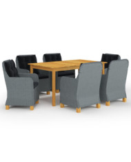 Ensemble à manger de jardin 7 pcs Gris clair | Mobilier & Déco