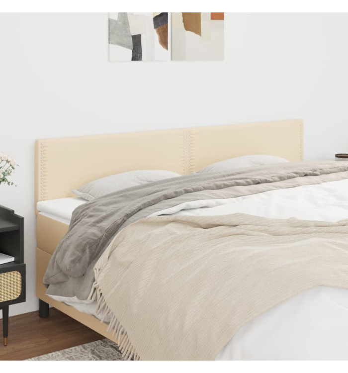 Têtes de lit 2 pcs Crème 100x5x78/88 cm Tissu | Mobilier & Déco