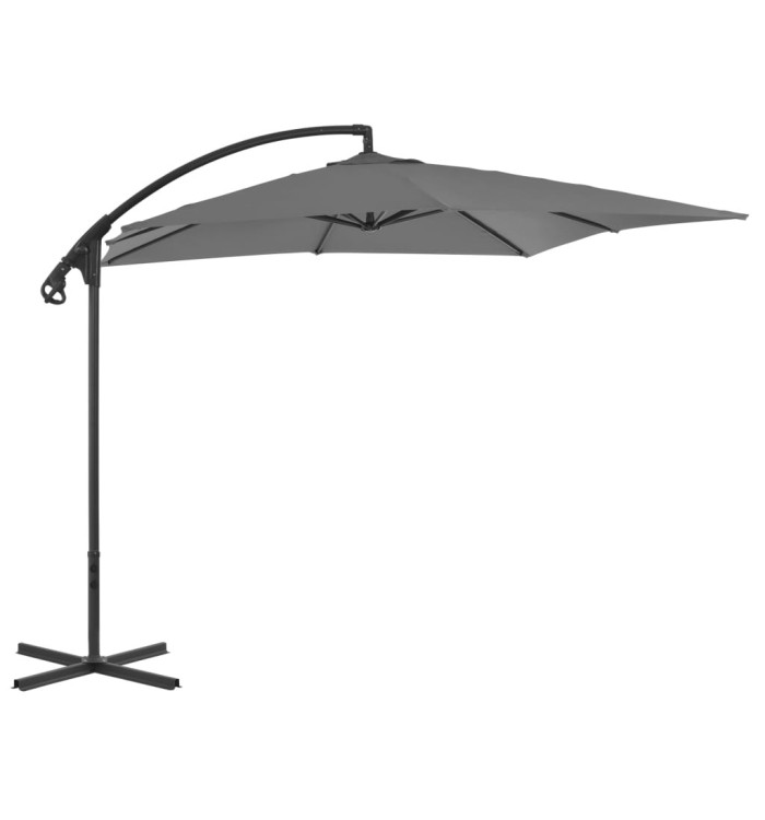 Parasol de jardin en porte-à-faux avec mât en acier anthracite | Mobilier & Déco