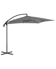 Parasol de jardin en porte-à-faux avec mât en acier anthracite | Mobilier & Déco