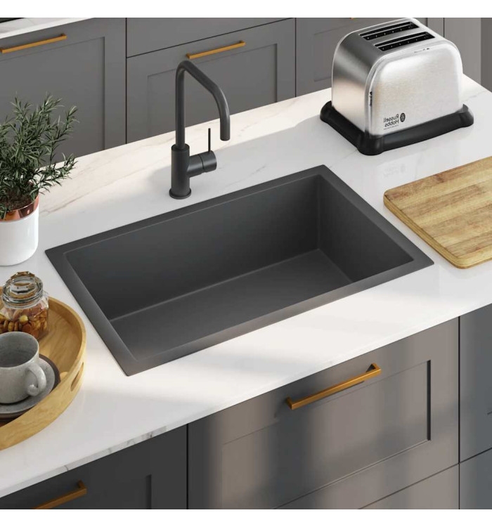 Évier de cuisine fait main Noir Acier inoxydable | Mobilier & Déco