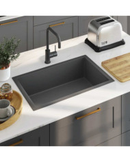 Évier de cuisine fait main Noir Acier inoxydable | Mobilier & Déco