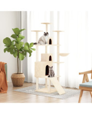 Arbre à chat avec griffoirs en sisal Crème 175 cm | Mobilier & Déco