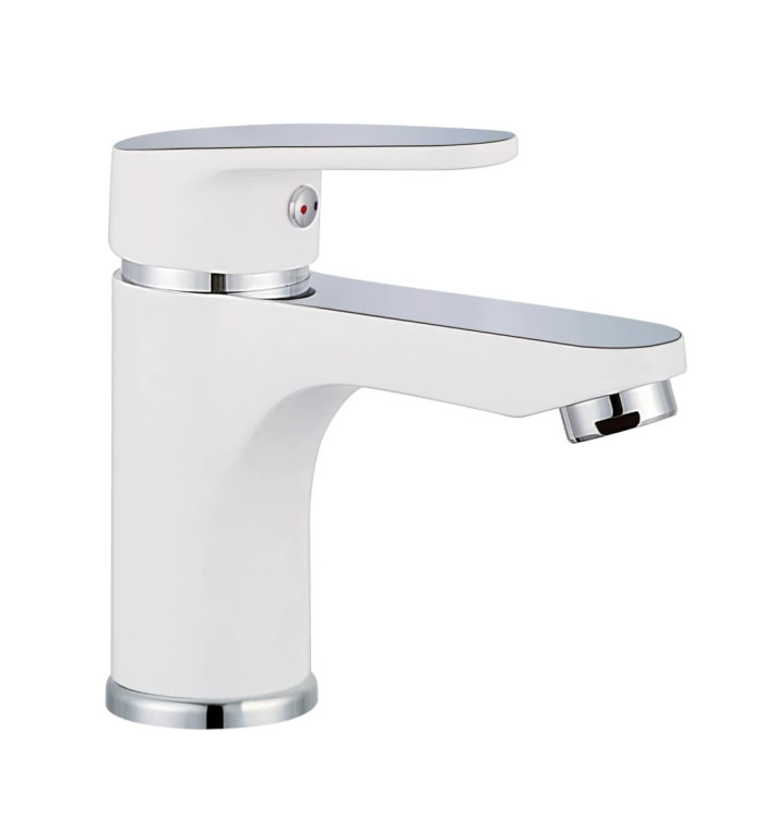 SCHÜTTE Mitigeur de lavabo ALASKA Blanc et chrome | Mobilier & Déco