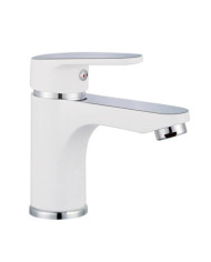 SCHÜTTE Mitigeur de lavabo ALASKA Blanc et chrome | Mobilier & Déco