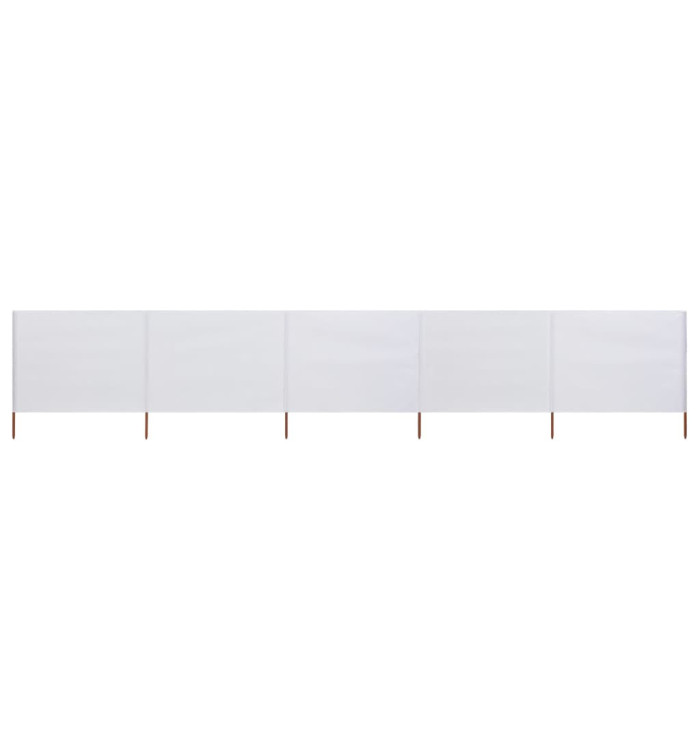 Paravent 5 panneaux Tissu 600 x 120 cm Blanc sable | Mobilier & Déco