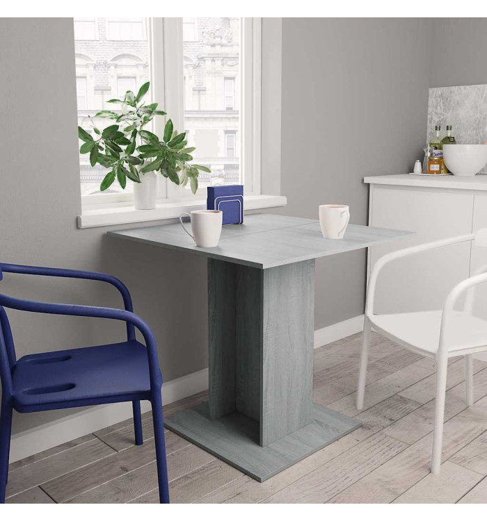 Table à dîner Sonoma gris 80x80x75 cm Bois d'ingénierie | Mobilier & Déco
