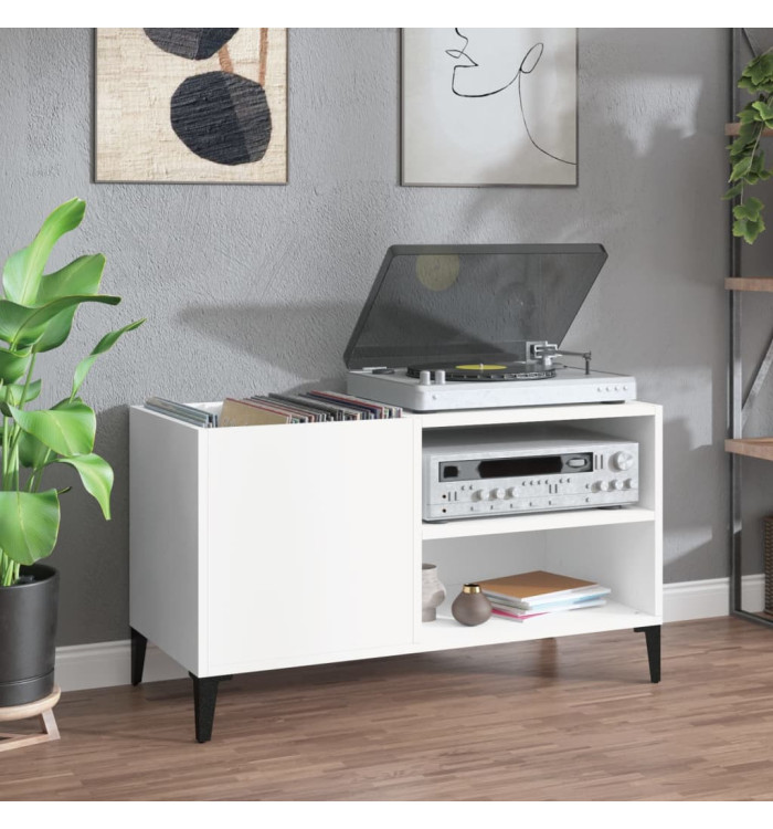 Armoire à disques blanc 84,5x38x48 cm bois d'ingénierie | Mobilier & Déco