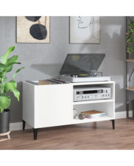 Armoire à disques blanc 84,5x38x48 cm bois d'ingénierie | Mobilier & Déco