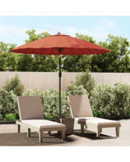 Parasol d'extérieur et mât avec aluminium 270 cm terre cuite | Mobilier & Déco