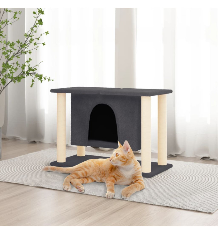 Arbre à chat avec griffoirs en sisal Gris foncé 50 cm | Mobilier & Déco
