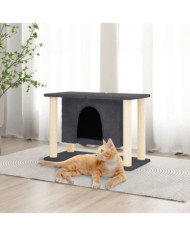 Arbre à chat avec griffoirs en sisal Gris foncé 50 cm | Mobilier & Déco