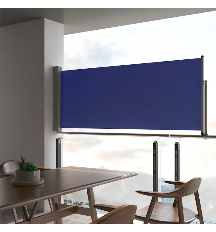 Auvent latéral rétractable de patio 100x300 cm Bleu | Mobilier & Déco