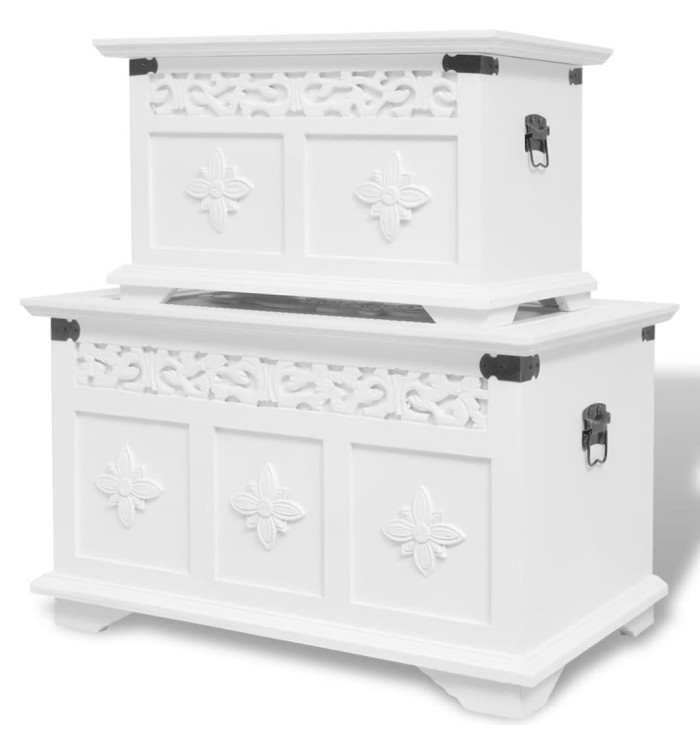 Ensemble de deux coffres de rangement Blanc | Mobilier & Déco
