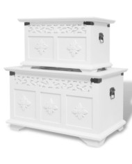 Ensemble de deux coffres de rangement Blanc | Mobilier & Déco