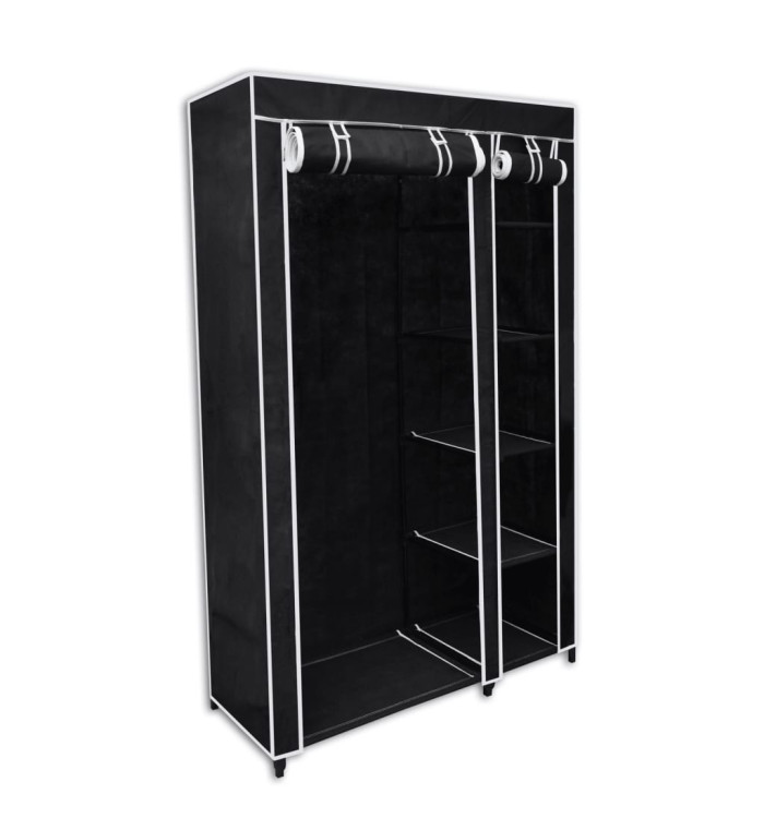 Garde-robe pliable Noir 110 x 45 x 175 cm | Mobilier & Déco