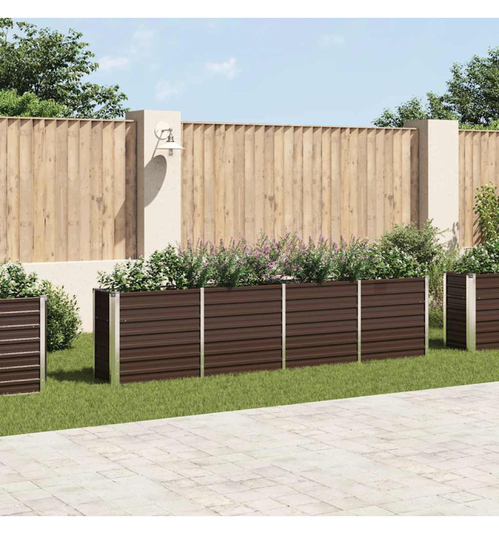 Jardinière 320x40x77 cm Acier galvanisé Marron | Mobilier & Déco