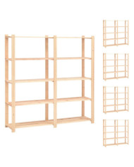 Étagères de rangement à 5 niveaux 5pcs 170x38x170 cm Pin 500 kg | Mobilier & Déco