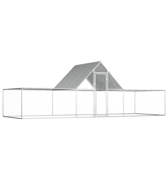 Poulailler 6 x 2 x 2 m Acier galvanisé | Mobilier & Déco