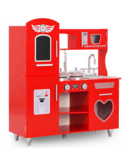 Cuisine en jouet pour enfants MDF 84x31x89 cm Rouge | Mobilier & Déco