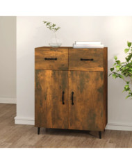 Buffet chêne fumé 69,5x34x90 cm bois d'ingénierie | Mobilier & Déco