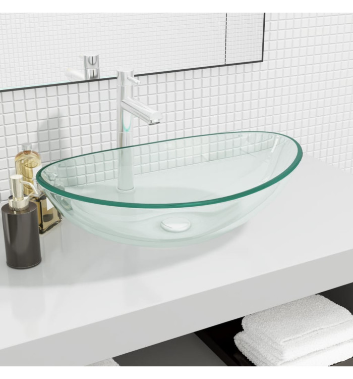 Lavabo Verre trempé 54,5x35x15,5 cm Transparent | Mobilier & Déco