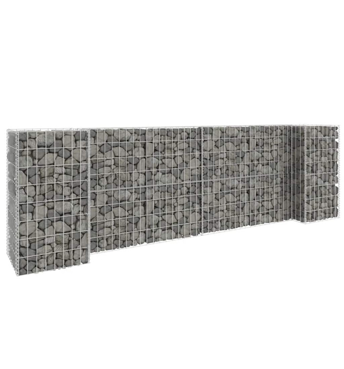 Jardinière à gabion en H Fil d'acier 260x40x80 cm | Mobilier & Déco