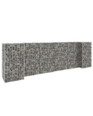 Jardinière à gabion en H Fil d'acier 260x40x80 cm | Mobilier & Déco