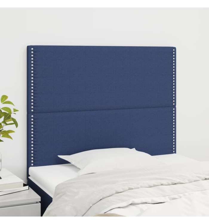 Têtes de lit 2 pcs Bleu 80x5x78/88 cm Tissu | Mobilier & Déco