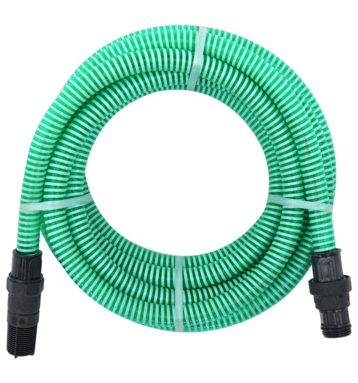 Tuyau d'aspiration avec raccords en PVC vert 1" 10 m PVC | Mobilier & Déco