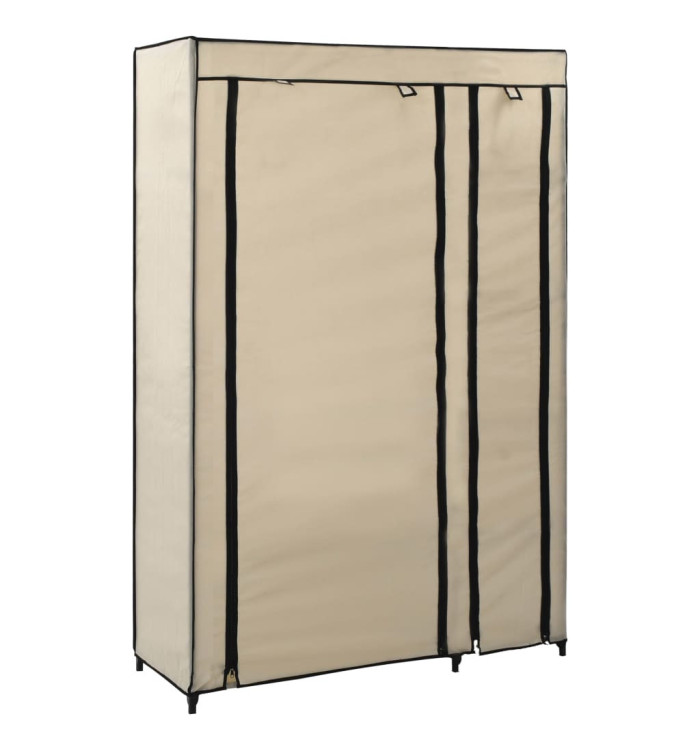 Garde-robe pliable Crème 110x45x175 cm Tissu | Mobilier & Déco