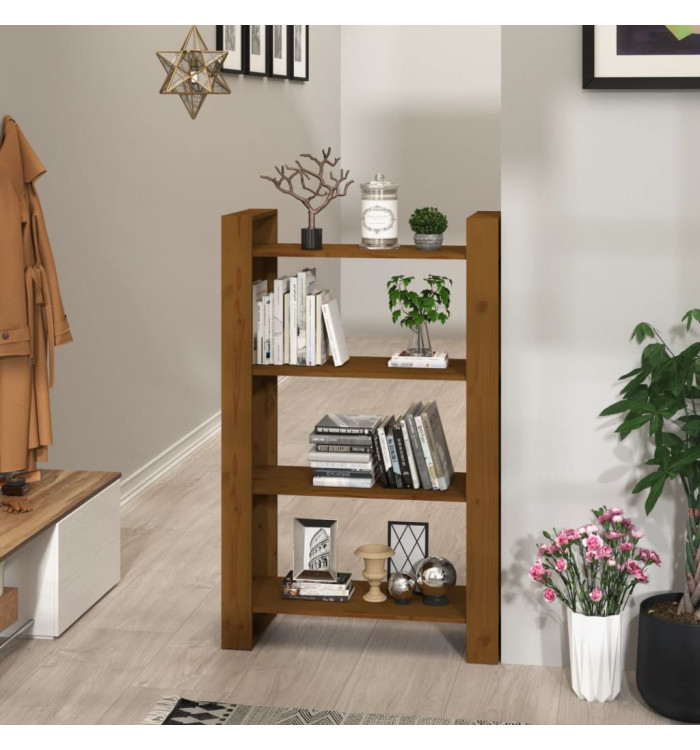 Bibliothèque/Cloison Marron miel 80x35x125 cm Bois massif | Mobilier & Déco