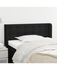 Tête de lit avec oreilles Noir 93x16x78/88 cm Tissu | Mobilier & Déco