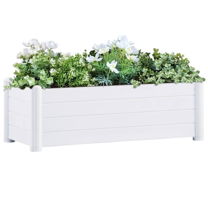 Lit surélevé de jardin PP Blanc 100x43x35 cm | Mobilier & Déco