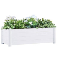 Lit surélevé de jardin PP Blanc 100x43x35 cm | Mobilier & Déco
