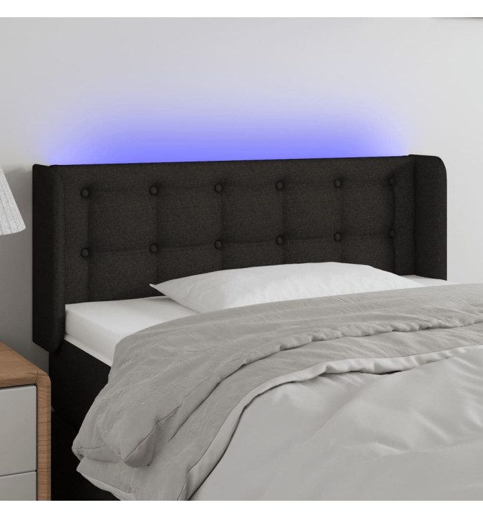 Tête de lit à LED Noir 93x16x78/88 cm Tissu | Mobilier & Déco