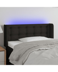 Tête de lit à LED Noir 93x16x78/88 cm Tissu | Mobilier & Déco