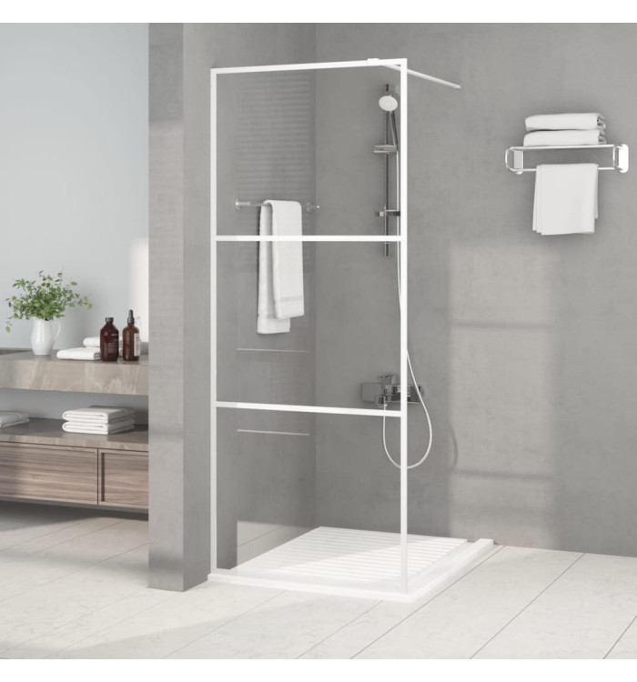 Paroi de douche Blanc 80x195 cm Verre ESG transparent | Mobilier & Déco