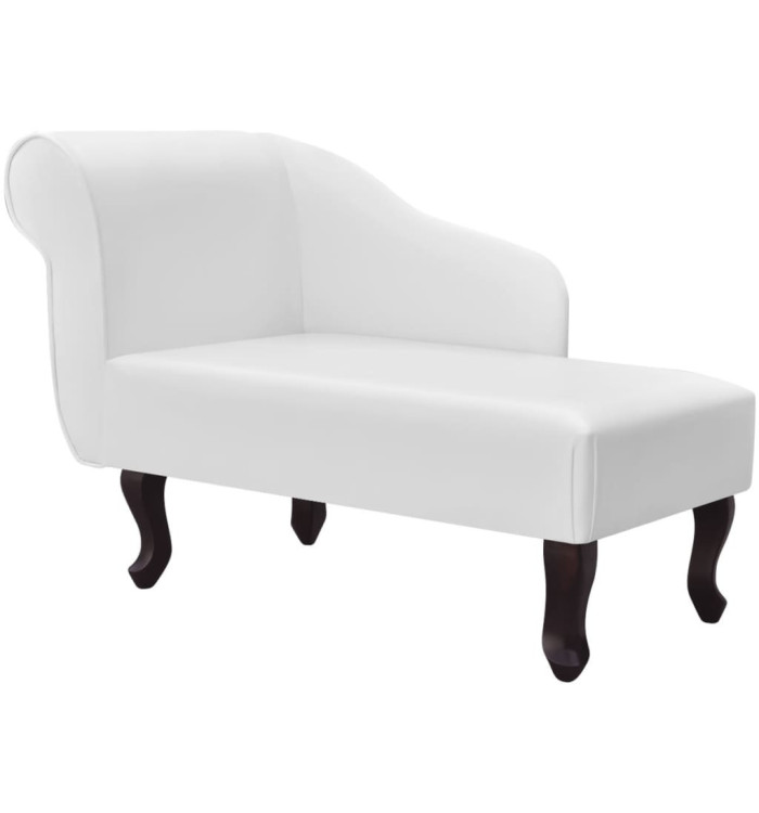 Chaise longue Blanc Similicuir | Mobilier & Déco