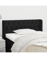 Tête de lit avec oreilles Noir 93x16x78/88 cm Tissu | Mobilier & Déco