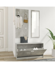 Ensemble d'armoires à chaussures 3-en-1 Gris béton | Mobilier & Déco