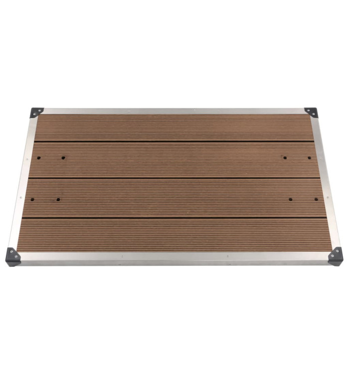 Receveur de douche extérieur WPC Inox 110x62 cm Marron | Mobilier & Déco