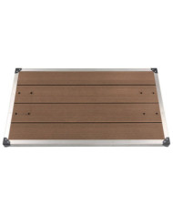 Receveur de douche extérieur WPC Inox 110x62 cm Marron | Mobilier & Déco